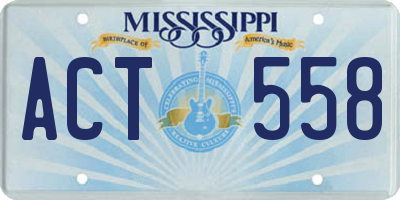 MS license plate ACT558