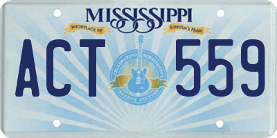 MS license plate ACT559