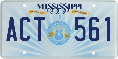 MS license plate ACT561