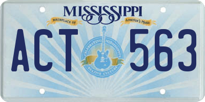 MS license plate ACT563