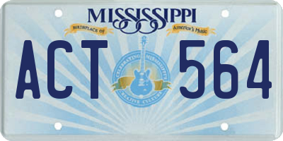 MS license plate ACT564