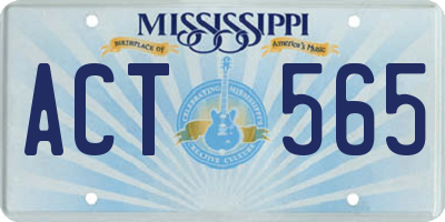 MS license plate ACT565
