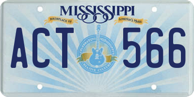 MS license plate ACT566