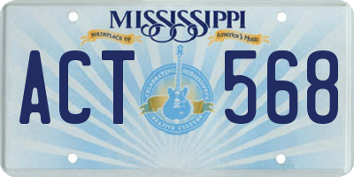 MS license plate ACT568