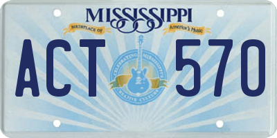 MS license plate ACT570