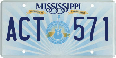 MS license plate ACT571