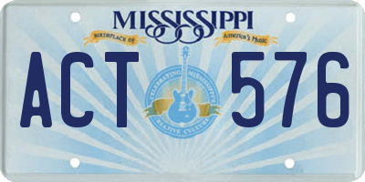 MS license plate ACT576