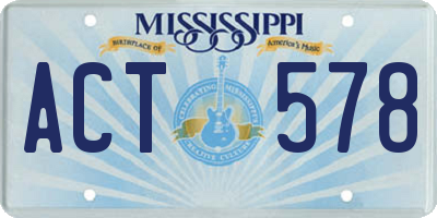 MS license plate ACT578