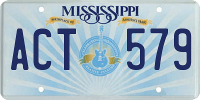 MS license plate ACT579