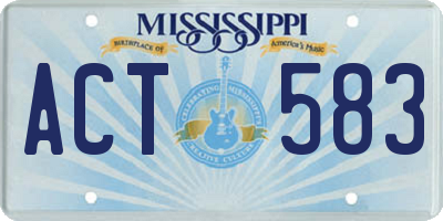 MS license plate ACT583
