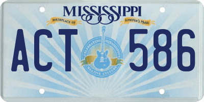MS license plate ACT586
