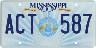 MS license plate ACT587