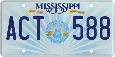 MS license plate ACT588
