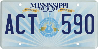 MS license plate ACT590