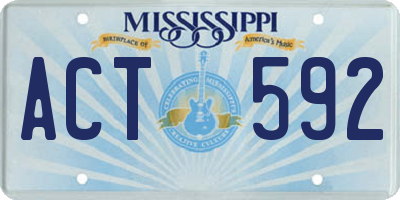 MS license plate ACT592