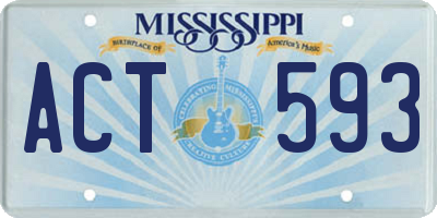 MS license plate ACT593