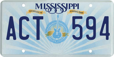 MS license plate ACT594