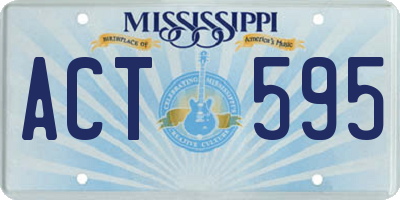 MS license plate ACT595