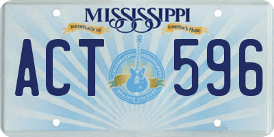 MS license plate ACT596