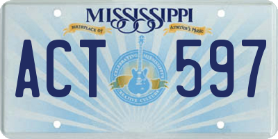 MS license plate ACT597