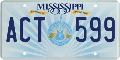 MS license plate ACT599