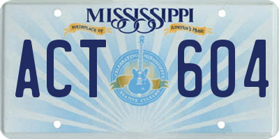 MS license plate ACT604