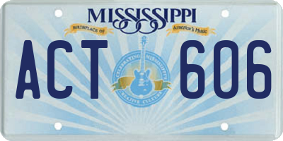 MS license plate ACT606
