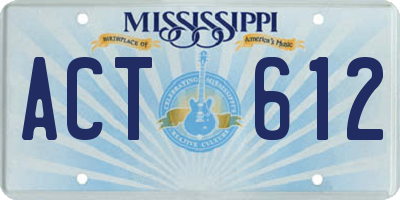 MS license plate ACT612