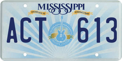MS license plate ACT613