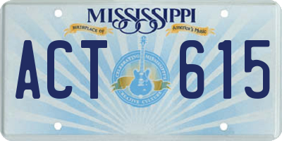 MS license plate ACT615