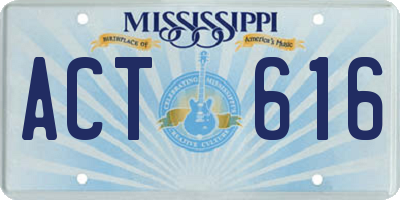 MS license plate ACT616