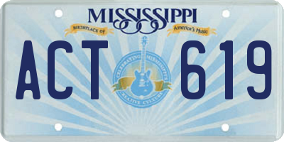 MS license plate ACT619
