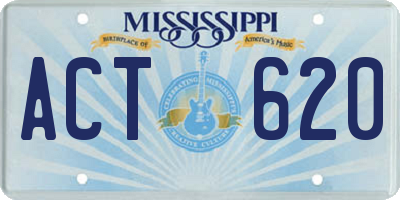MS license plate ACT620