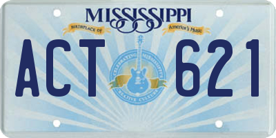 MS license plate ACT621