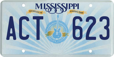 MS license plate ACT623