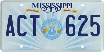 MS license plate ACT625