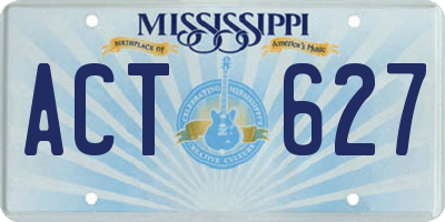 MS license plate ACT627