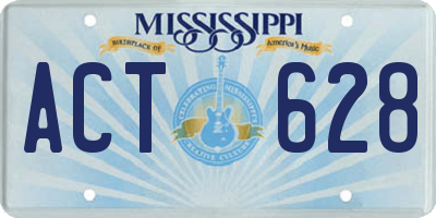 MS license plate ACT628