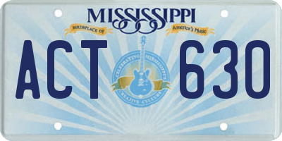 MS license plate ACT630