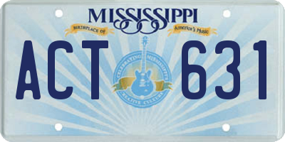 MS license plate ACT631