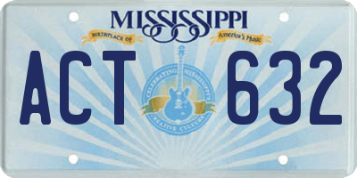 MS license plate ACT632