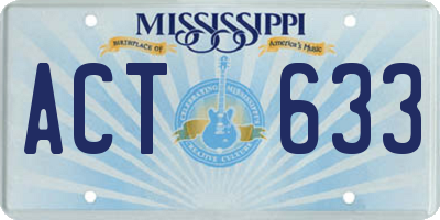MS license plate ACT633