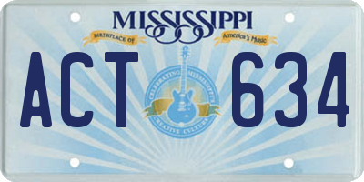 MS license plate ACT634