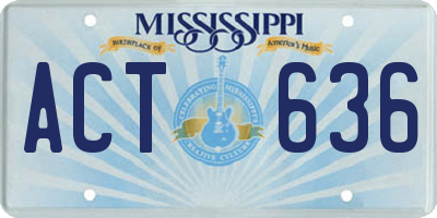 MS license plate ACT636