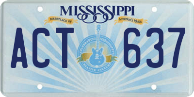 MS license plate ACT637