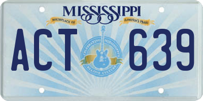 MS license plate ACT639