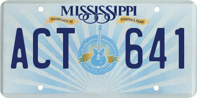 MS license plate ACT641