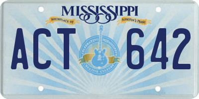 MS license plate ACT642