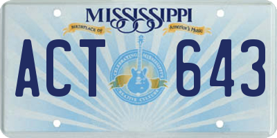 MS license plate ACT643