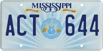 MS license plate ACT644
